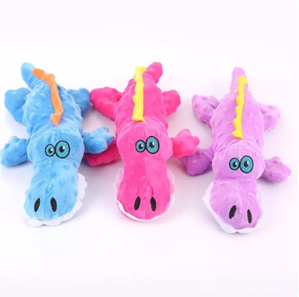 Squeaker Plush Gator Pet Toy for Small Dogs & Puppies, Soft & Durable