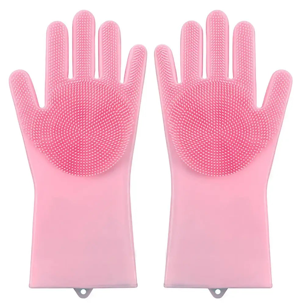 Pet Grooming Gloves Silicone (Pink & Blue)